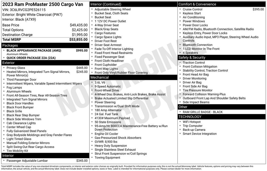 Used 2023 RAM ProMaster 2500 w/ Black Appearance Package image 15