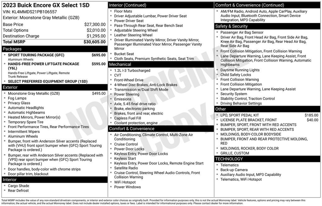 Used 2023 Buick Encore GX Select w/ Sport Touring Package FWD image 2