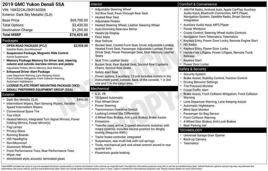 Used 2019 GMC Yukon Denali w/ Open Road Package image 4