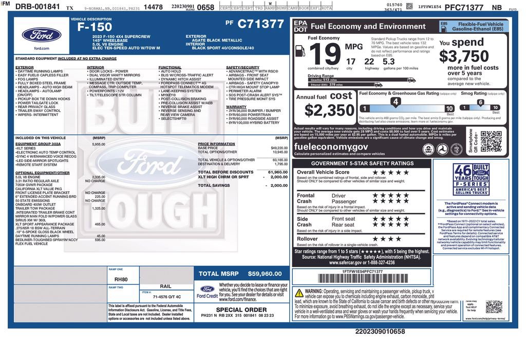 Used 2023 Ford F150 XLT w/ Equipment Group 302A High image 13