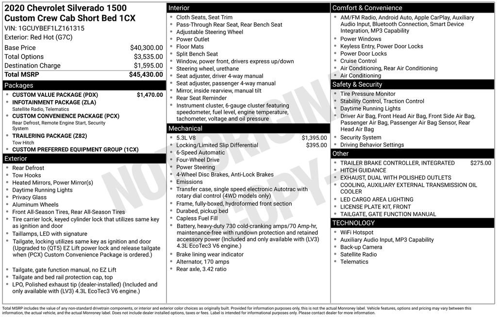 Certified 2020 Chevrolet Silverado 1500 Custom w/ Custom Value Package AWD/4WD image 49