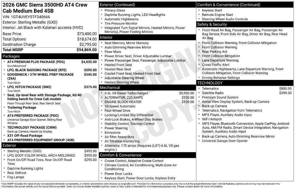 New 2026 GMC Sierra 3500 AT4 w/ AT4 Premium Plus Package AWD/4WD image 26