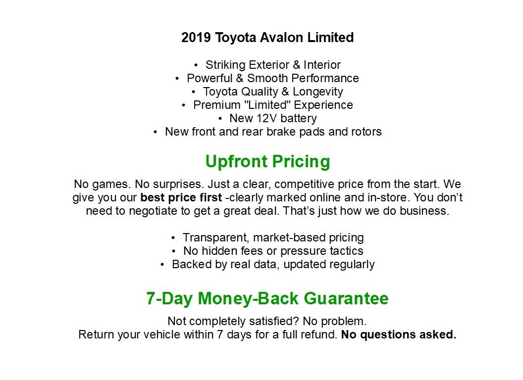 Used 2019 Toyota Avalon Limited w/ Advanced Safety Package FWD image 2