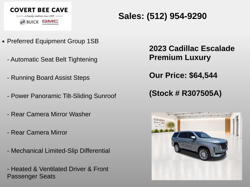 Used 2023 Cadillac Escalade Premium Luxury w/ LPO, Floor Liner Package AWD/4WD image 7