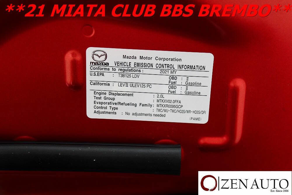 Used 2021 MAZDA MX-5 Miata Club w/ Brembo/BBS Recaro Package image 53