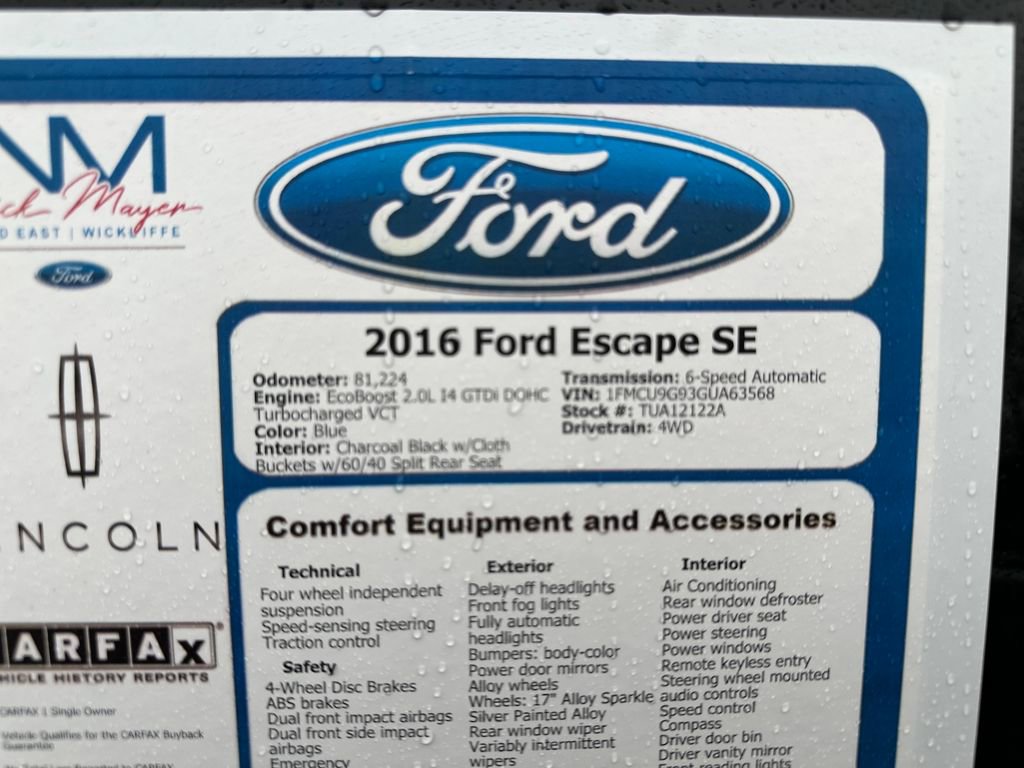 Used 2016 Ford Escape SE w/ Equipment Group 201A image 15
