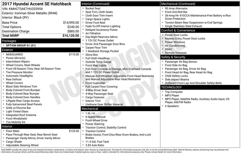 Used 2017 Hyundai Accent SE FWD image 4
