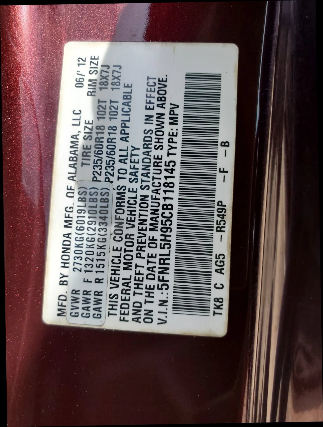 Used 2012 Honda Odyssey Touring image 54