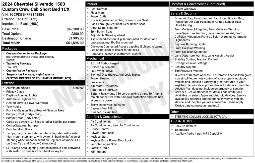 Used 2024 Chevrolet Silverado 1500 Custom AWD/4WD image 8