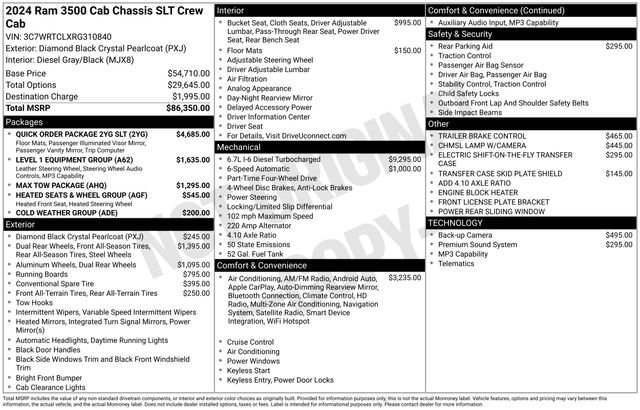 New 2024 RAM 3500 SLT w/ Quick Order Package 2YG SLT image 4