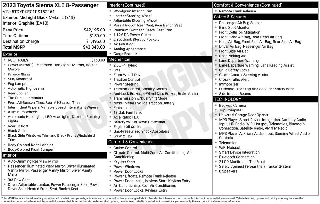 Used 2023 Toyota Sienna XLE FWD image 2
