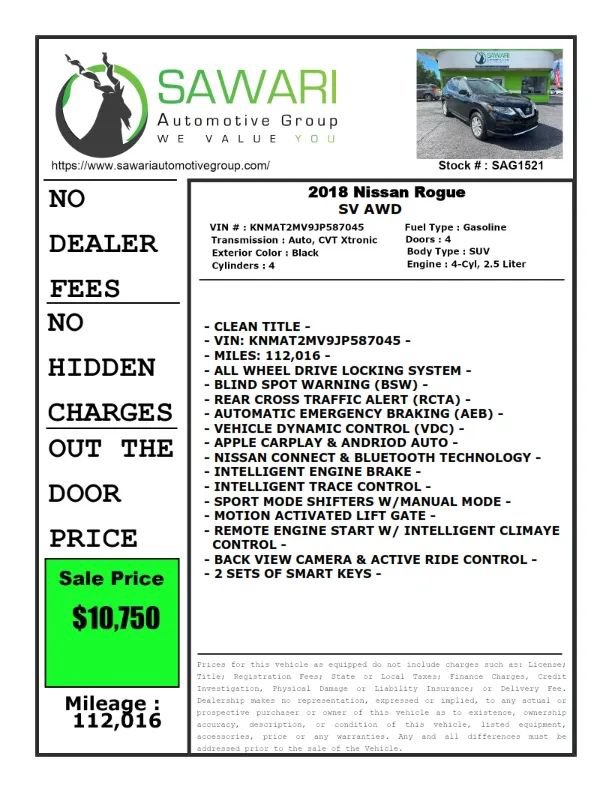 Used 2018 Nissan Rogue SV AWD/4WD image 27