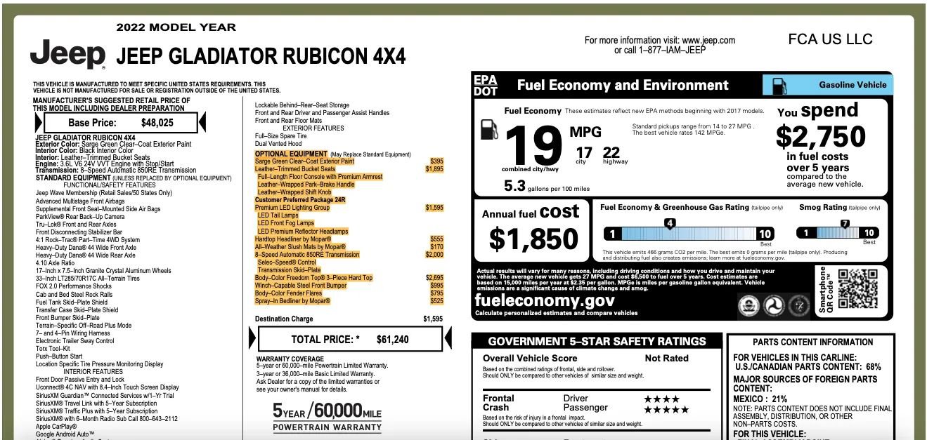 Used 2022 Jeep Gladiator Rubicon w/ LED Lighting Group image 2