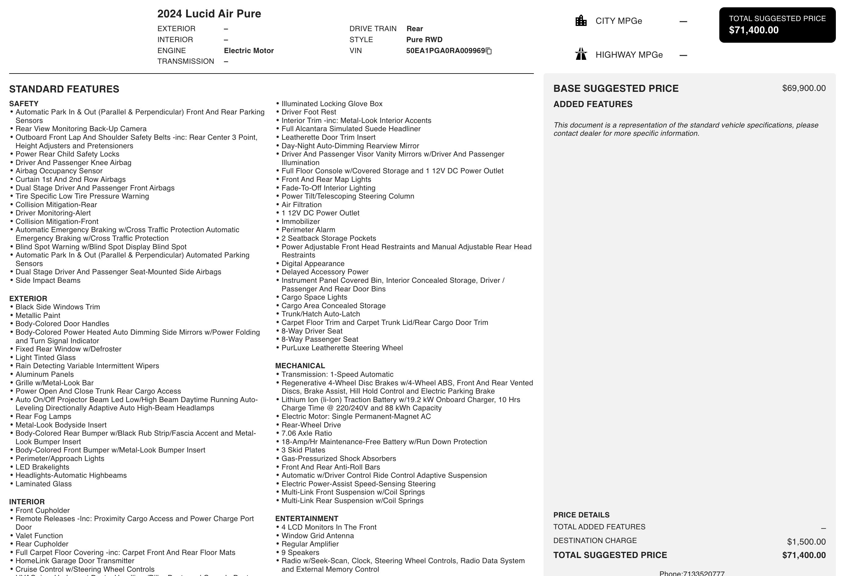 Used 2024 Lucid Air Pure image 3