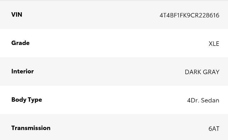 Used 2012 Toyota Camry XLE FWD image 72