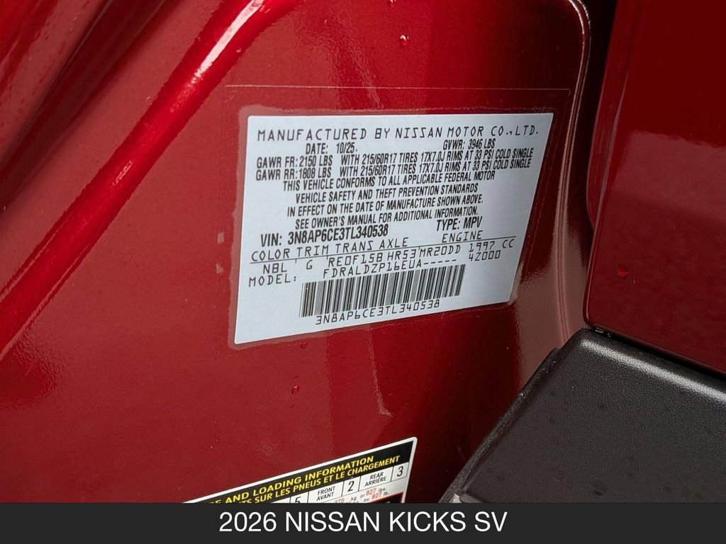 Certified 2026 Nissan Kicks SV FWD image 24