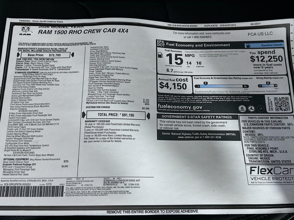 New 2026 RAM 1500 RHO w/ RHO Level 1 Equipment Group AWD/4WD image 21