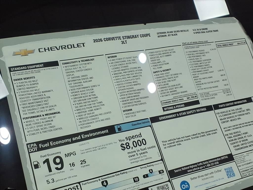 New 2026 Chevrolet Corvette Stingray Premium Cpe w/ 3LT image 31