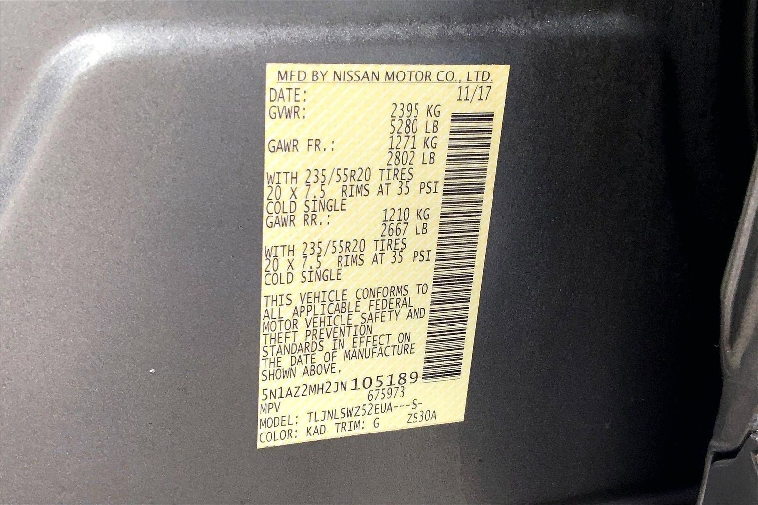 Used 2018 Nissan Murano Platinum w/ Cargo Package image 35