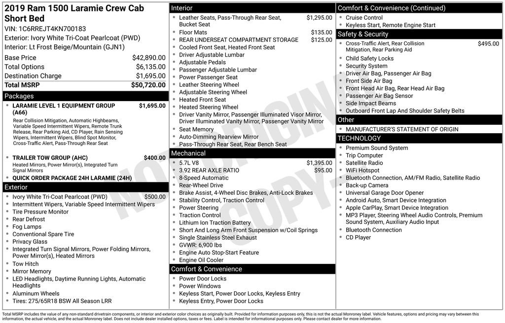 Used 2019 RAM 1500 Laramie RWD image 34