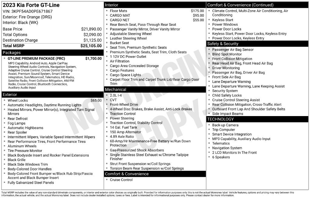 Certified 2023 Kia Forte GT-Line w/ GT-Line Premium Package FWD image 32