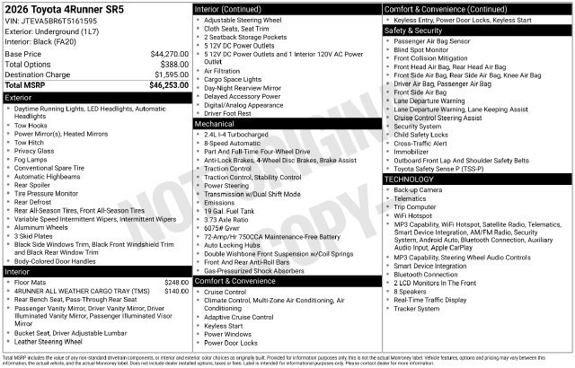 New 2026 Toyota 4Runner SR5 AWD/4WD image 4