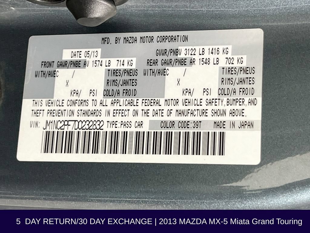Used 2013 MAZDA MX-5 Miata Grand Touring RWD image 34
