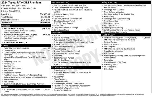 Used 2024 Toyota RAV4 XLE Premium w/ Weather Package AWD/4WD image 49