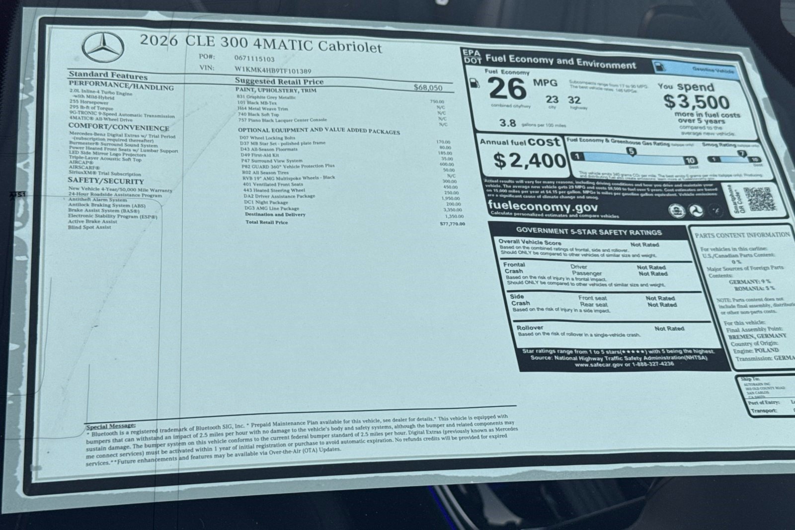 New 2026 Mercedes-Benz CLE 300 4MATIC Cabriolet image 29