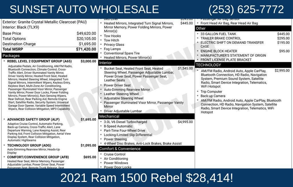 Used 2021 RAM 1500 Rebel w/ Rebel Level 2 Equipment Group AWD/4WD image 47