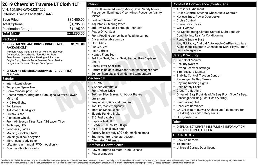 Used 2019 Chevrolet Traverse LT image 35