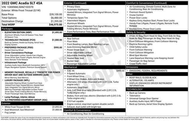 Used 2022 GMC Acadia SLT w/ Elevation Edition image 2