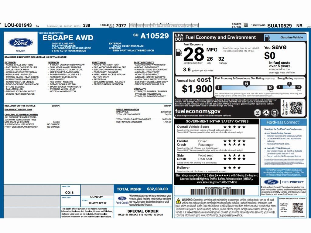 Used 2025 Ford Escape ST-Line AWD/4WD image 2