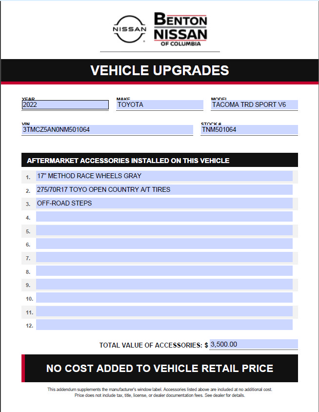 Used 2022 Toyota Tacoma TRD Sport w/ Technology Package AWD/4WD image 3