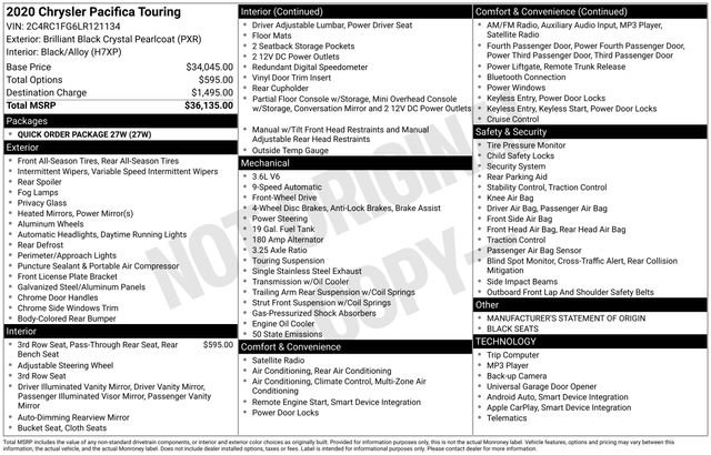 Used 2020 Chrysler Pacifica Touring image 4
