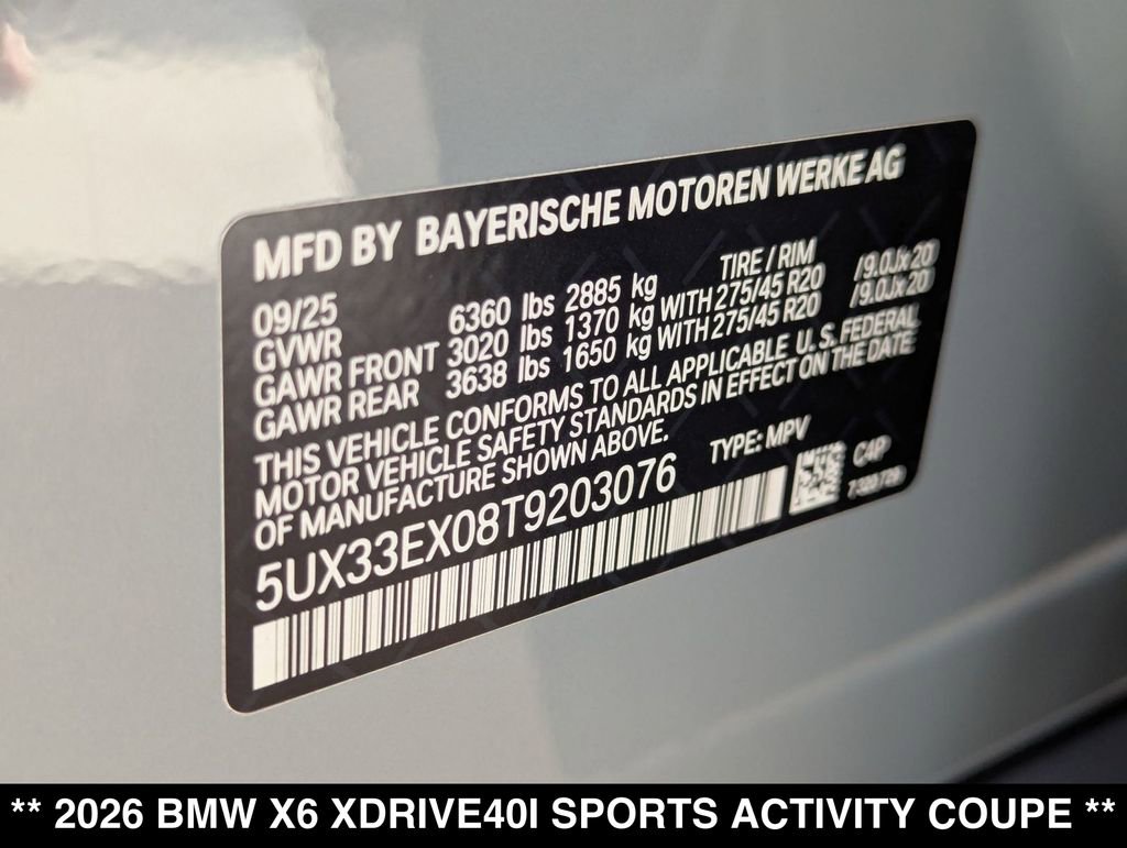 New 2026 BMW X6 xDrive40i w/ Executive Package image 21