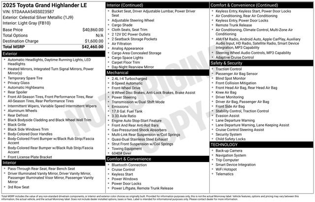 Used 2025 Toyota Grand Highlander FWD image 37