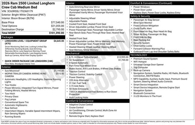 New 2026 RAM 2500 Limited AWD/4WD image 64