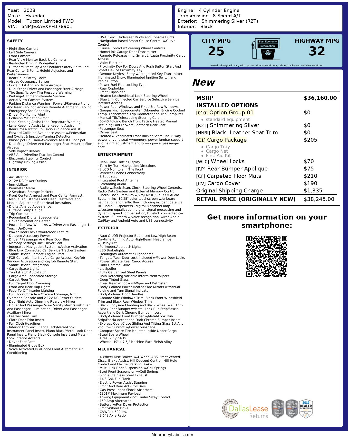 Used 2023 Hyundai Tucson Limited w/ Cargo Package FWD image 3