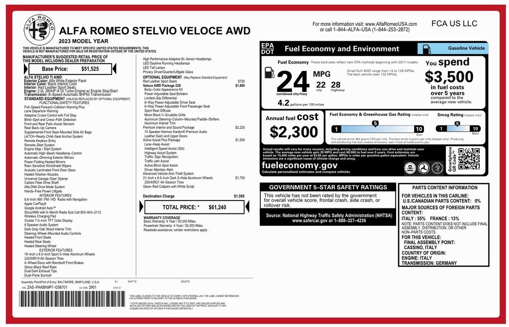 Used 2023 Alfa Romeo Stelvio Veloce image 1