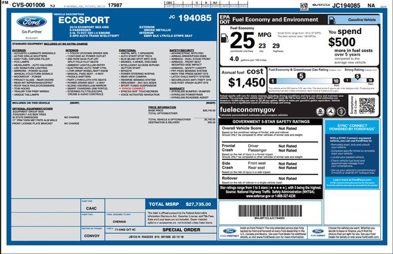 Used 2018 Ford EcoSport SES AWD/4WD image 3