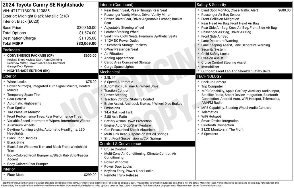 Used 2024 Toyota Camry SE w/ Convenience Package image 41