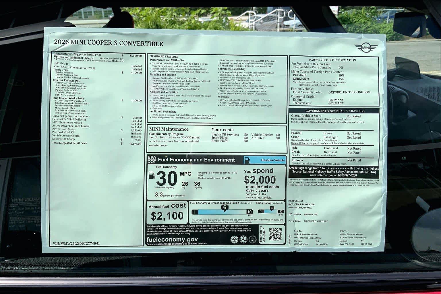 New 2026 MINI Cooper S FWD image 22