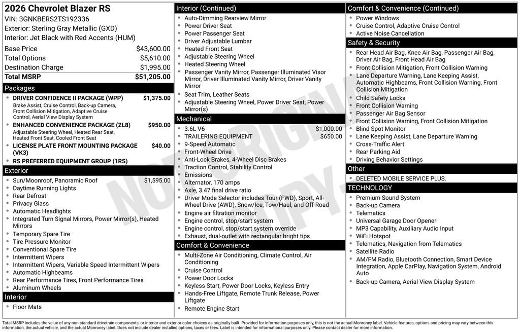 New 2026 Chevrolet Blazer RS w/ Driver Confidence II Package FWD image 8