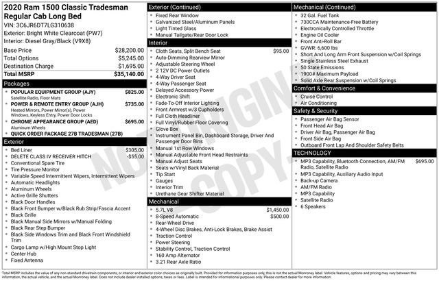 Used 2020 RAM 1500 Tradesman w/ Popular Equipment Group RWD image 15