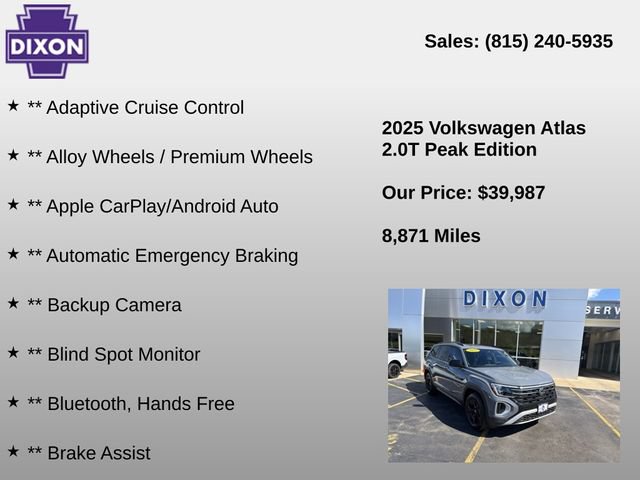 Used 2025 Volkswagen Atlas Peak Edition SE AWD/4WD image 4