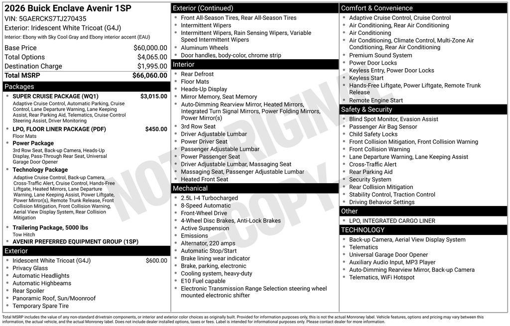 New 2026 Buick Enclave Avenir w/ Super Cruise Package image 28