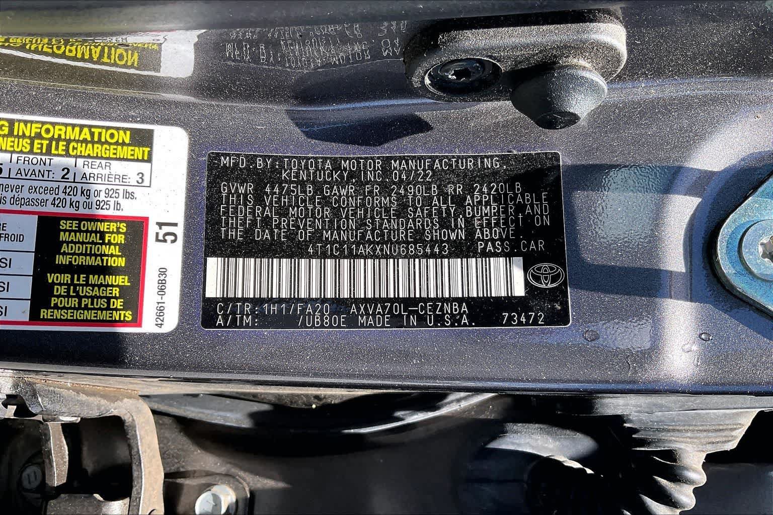 Used 2022 Toyota Camry LE FWD image 20