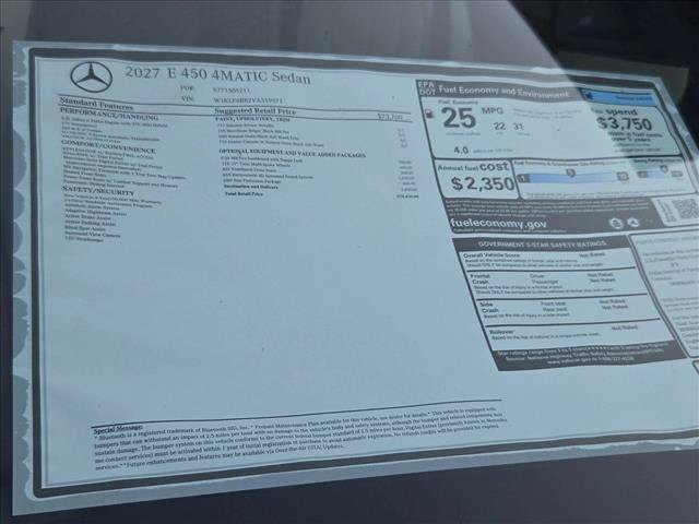 New 2027 Mercedes-Benz E 450 4MATIC Sedan image 15