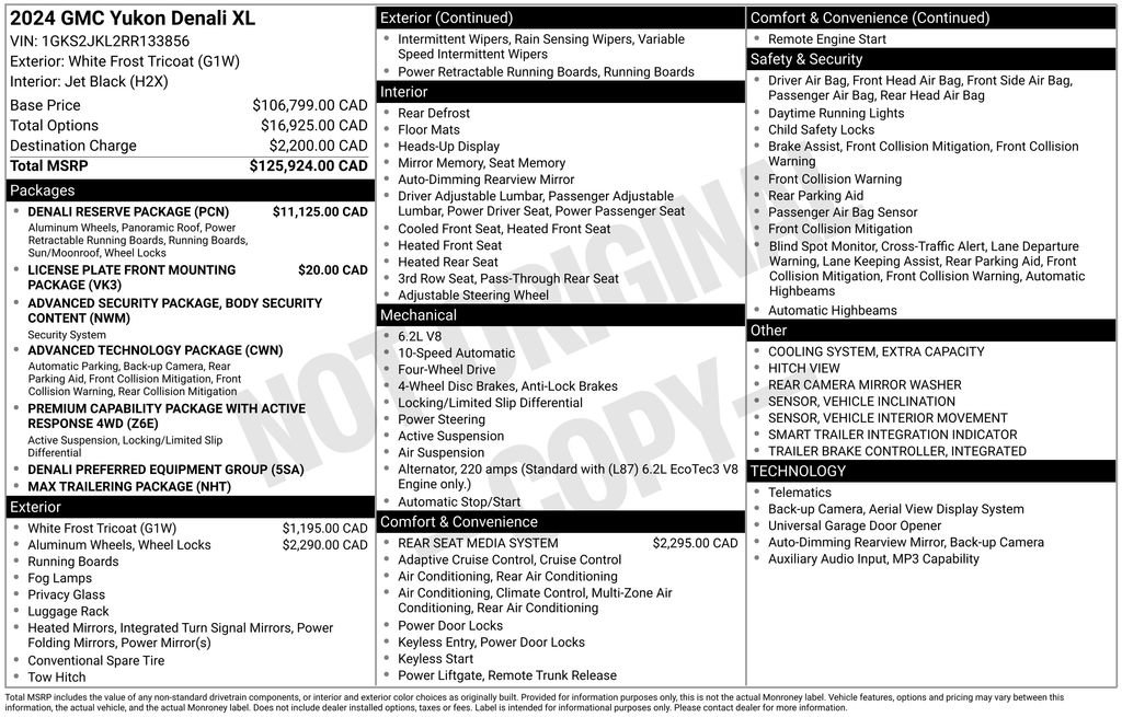 Used 2024 GMC Yukon XL Denali w/ Denali Reserve Package AWD/4WD image 84